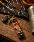 Handmade BBQ Print Keychain – Wristlet Keychain | Fabric Key Fob