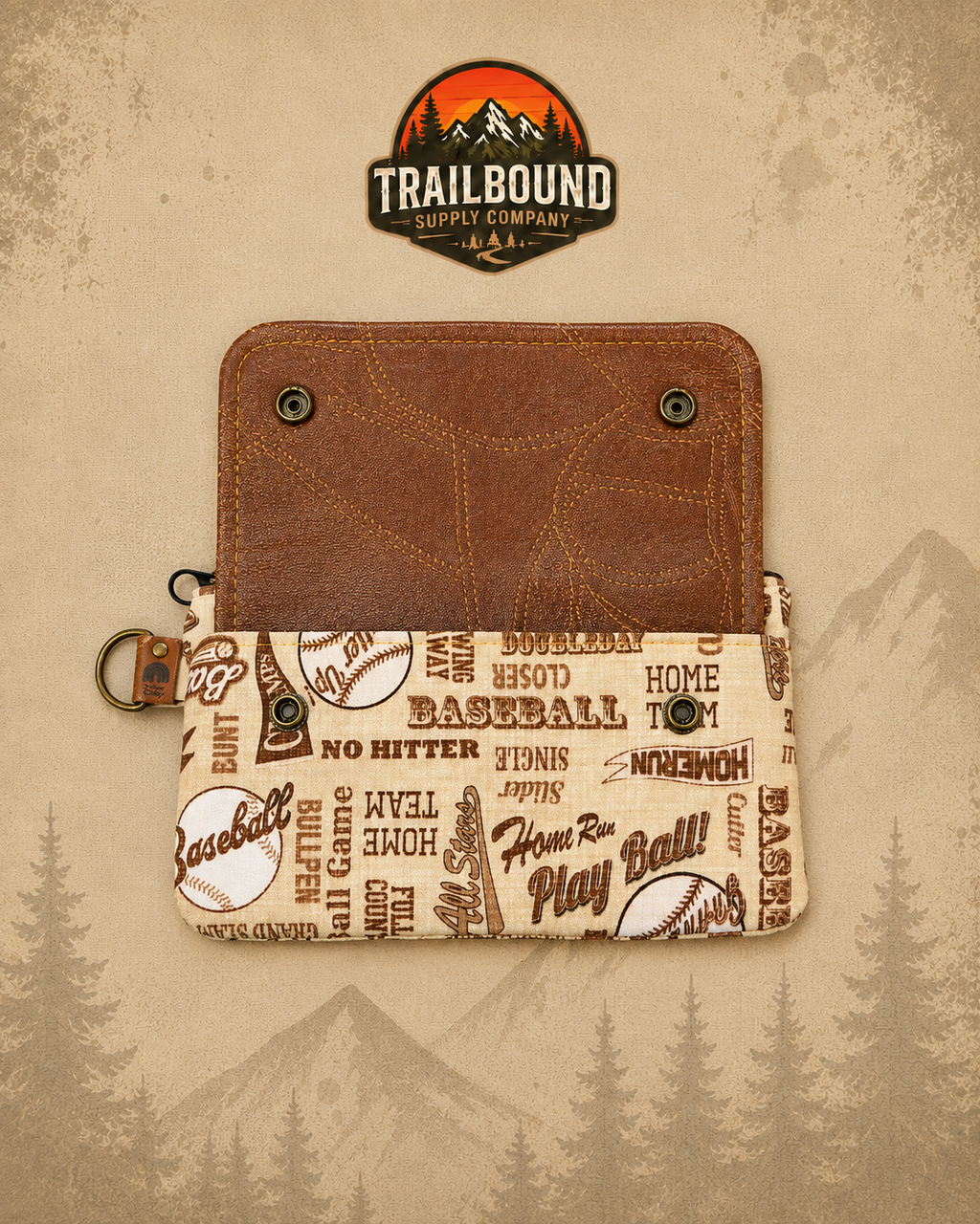 Handmade Baseball Print Wristlet – Phone & Card Wristlet Purse | Removable Strap