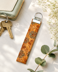 Handmade Flower Cork Keychain – Wristlet Keychain | Fabric Key Fob