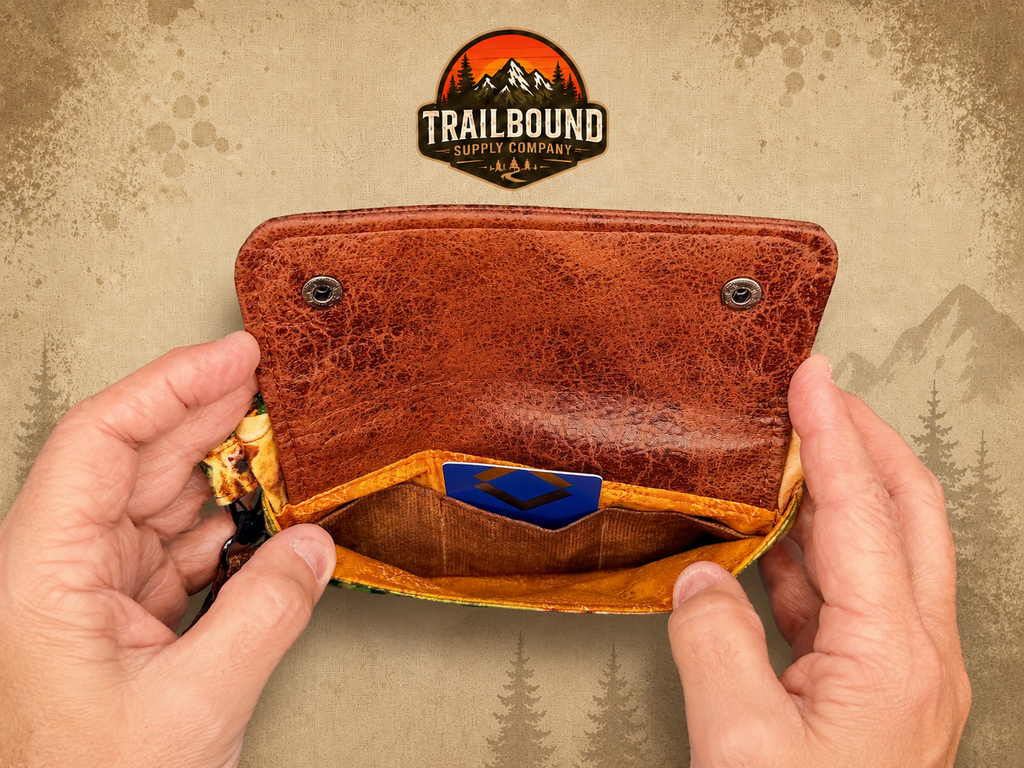 Handmade Highland Cow Wrist Wallet – Zippered Running Wallet | Phone & Card Holder