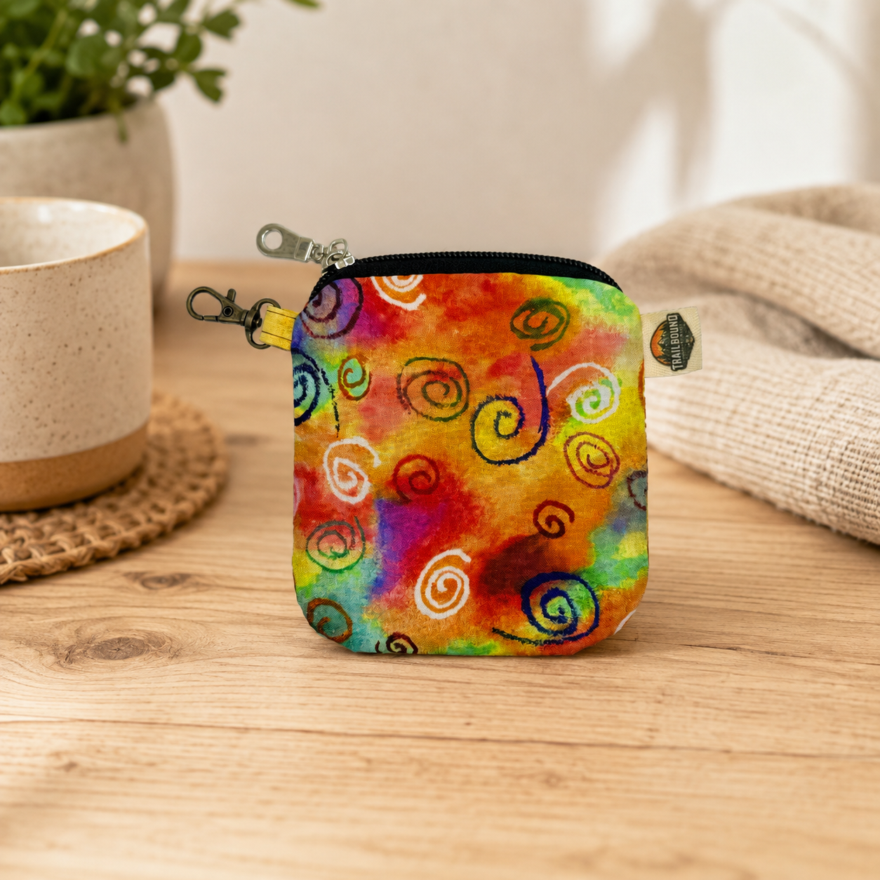 Handmade Fiesta Coin Purse – Zippered Mini Wallet | 4"x4" Card & Cash Holder