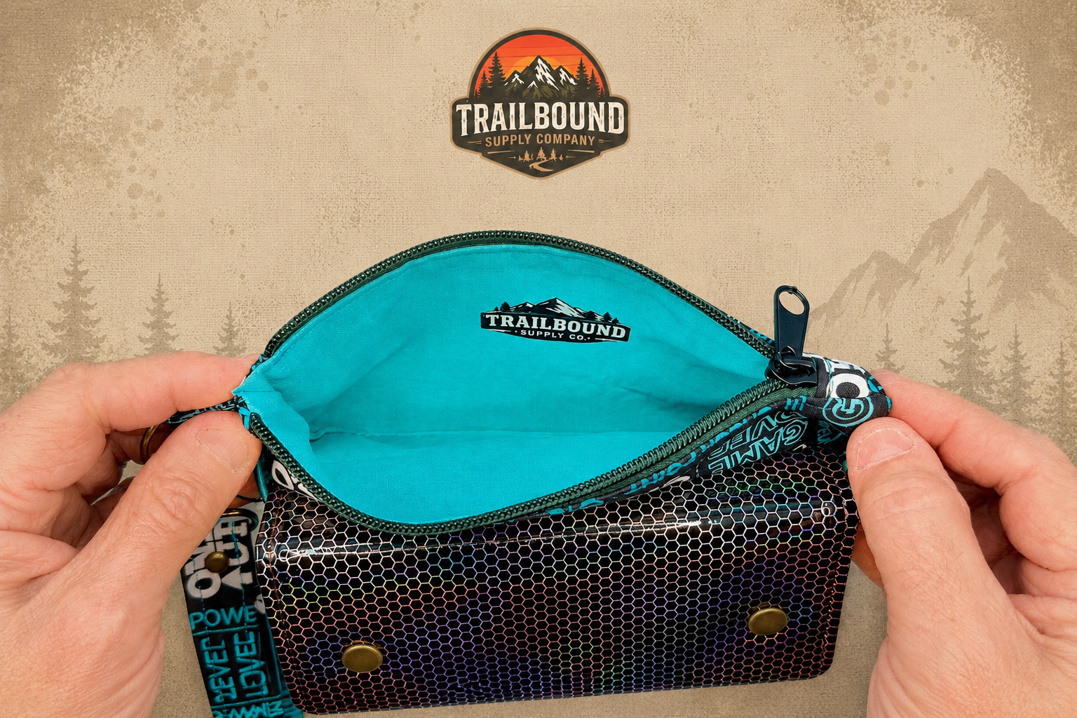 Handmade Gaming Print Wrist Wallet – Zippered Running Wallet | Phone & Card Holder