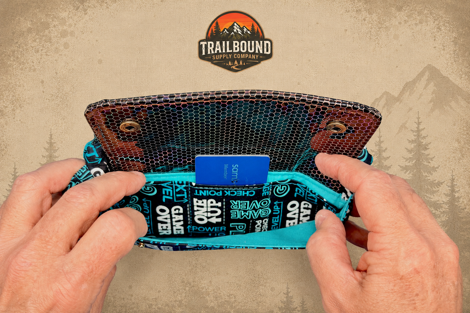 Handmade Gaming Print Wrist Wallet – Zippered Running Wallet | Phone & Card Holder