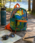 Handmade Mini Backpack – 70s Groovy Print | Compact Everyday Backpack