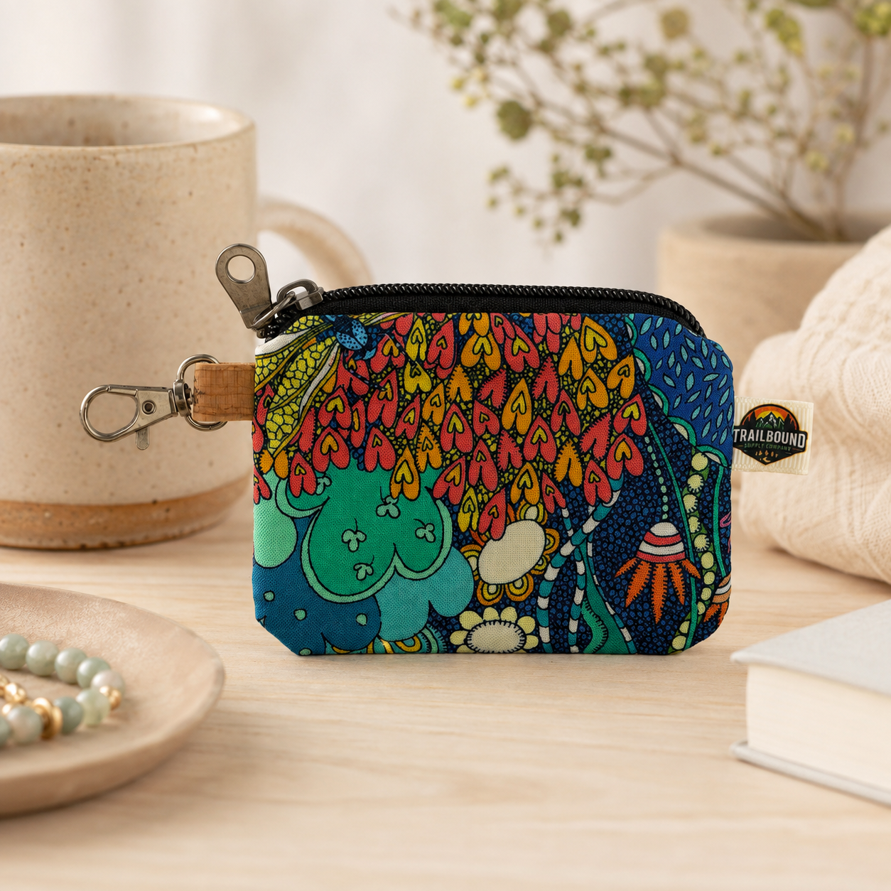 Handmade Groove 70's Coin Purse – Zippered Mini Wallet | Card & Cash Holder