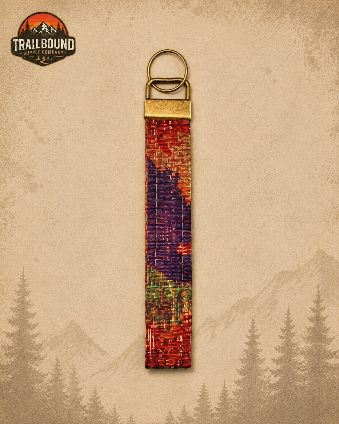 Handmade Abstract Print Keychain – Wristlet Keychain | Fabric Key Fob