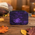 Handmade Purple Marble Coin Purse – Zippered Mini Wallet | Card & Cash Holder