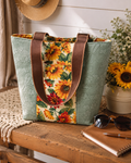 Handmade Floral Print Tote Bag – Structured Everyday Tote | Market & Work Bag