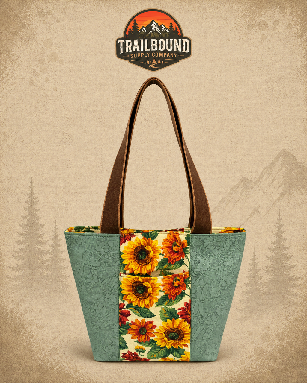 Handmade Floral Print Tote Bag – Structured Everyday Tote | Market & Work Bag