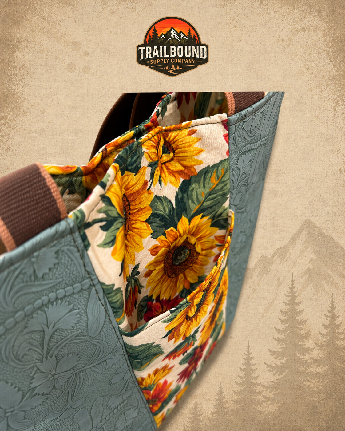 Handmade Floral Print Tote Bag – Structured Everyday Tote | Market & Work Bag