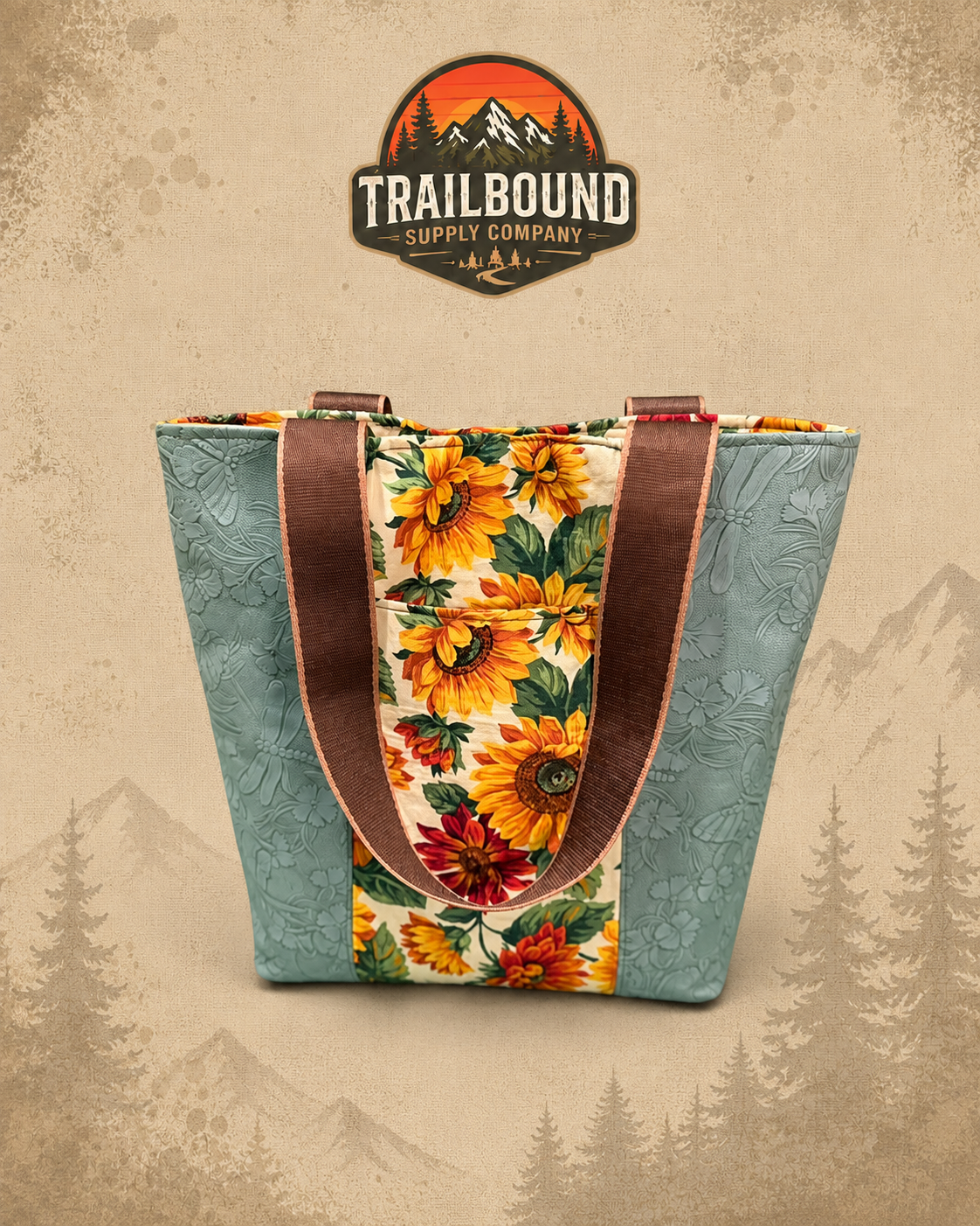 Handmade Floral Print Tote Bag – Structured Everyday Tote | Market & Work Bag